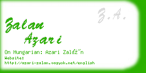 zalan azari business card